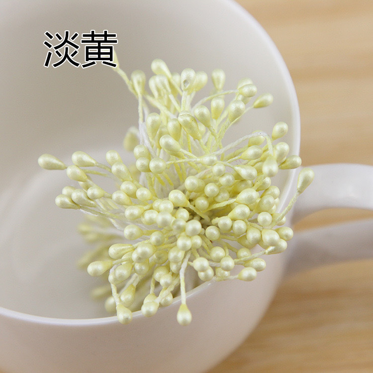 55mmの長さのdiyは花の芯の真珠の花の蕊をシミュレーションしてシフォンの花の補助材料の手作りのアクセサリの部品の材料を作ります。