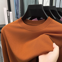 主推款品牌薄款打底针织衫男圆领羊毛衫高品质羊绒毛衣桑蚕丝上衣