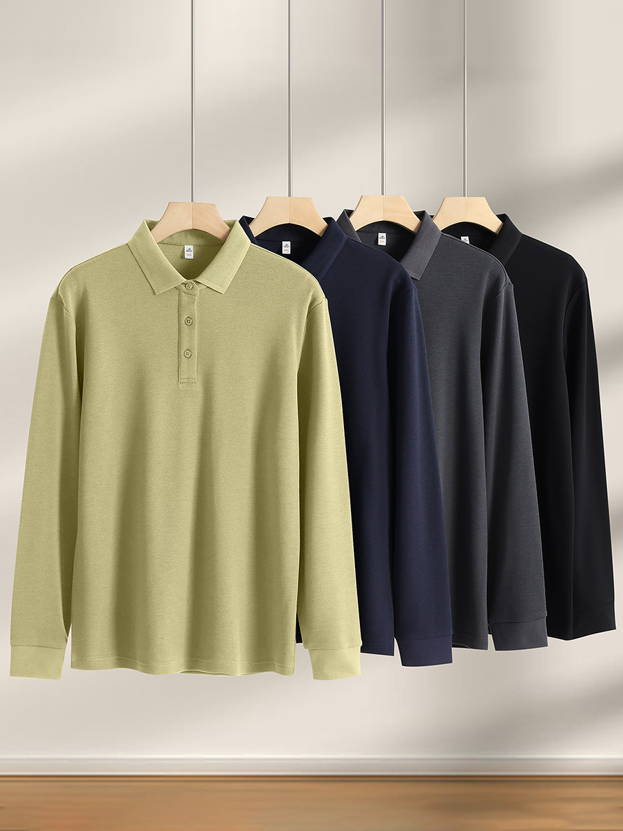 Hombres de camiseta de camiseta de polo de golf, ropa de trabajo, camiseta de polo de manga larga de alta gama personalizada