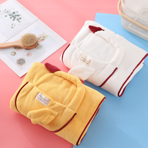 New Style Goose Coral Fleece Bath Towel for Girls, Household Shower Robe, Soft and Absorbent, Less Prone to Shedding, Can Be Used as a Bath Wrap