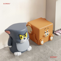 卡通小凳子猫老鼠落地摆件客厅矮凳电视柜换鞋凳家居装饰品床头柜