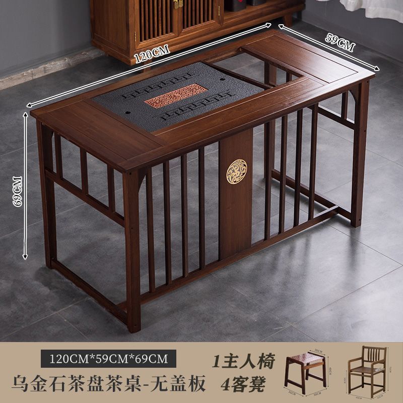 Mesa de té de oficina de balcón pequeña mesa y silla doméstica combinación de hervidor de agua en un conjunto completo de madera maciza nuevo estilo chino batería húmeda