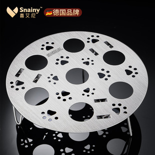 Round Elevated Steaming Rack for Steaming Eggs, 316 Stainless Steel Steaming Rack, Foldable Small Rack, Steaming Tray, Large Steaming Plate