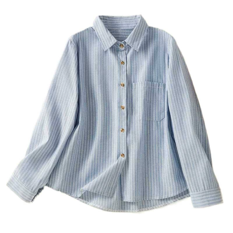 Рубашка из хлопка и льна, oversize