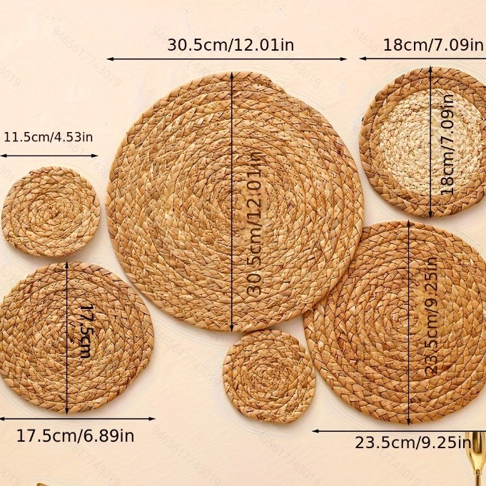 Juego de cesta de pared bohemia, decoración de paja tejida a mano para entrada, sala de estar y B&B, adornos colgantes