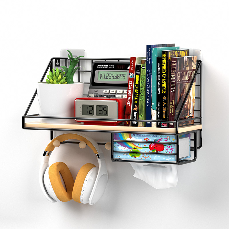 Estante de almacenamiento montado en la pared, artefacto dormitorio de cabecera sin perforaciones, estante de almacenamiento de teléfono móvil montado en la pared
