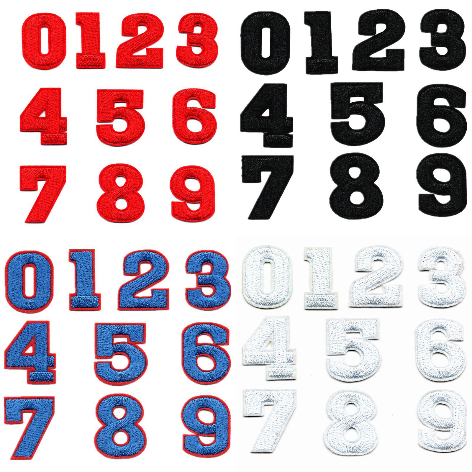 Insignia popular transfronteriza parche digital pegatinas ropa jeans parche digital pegatinas de tela pegatinas de bordado 0-9 parche pegatinas