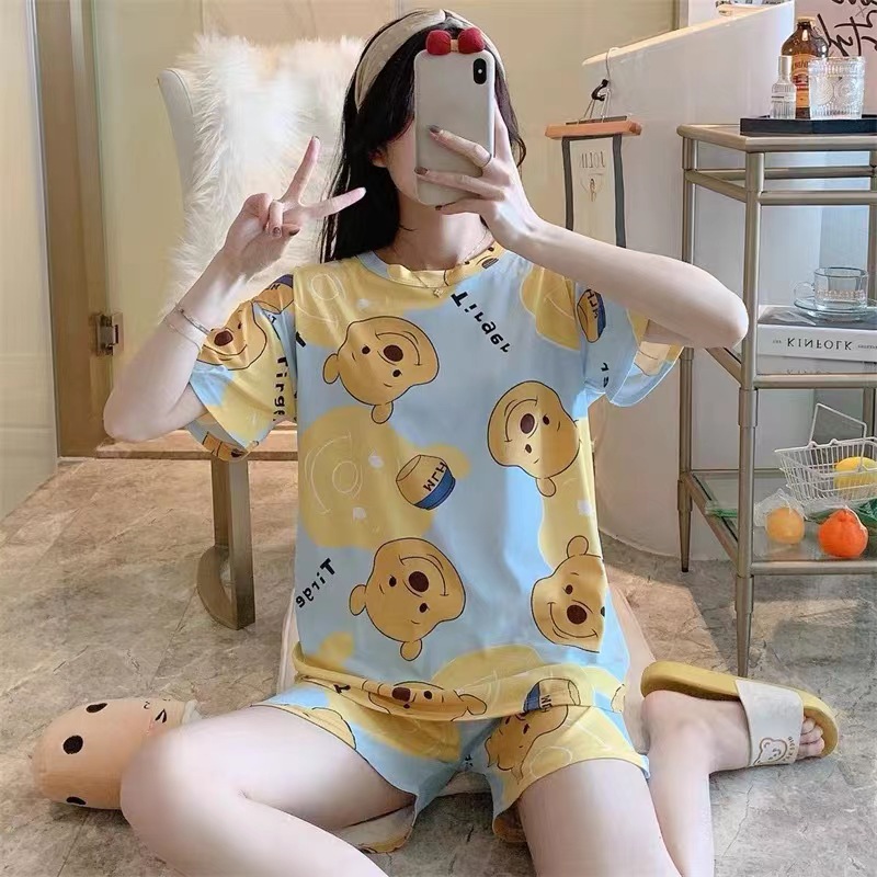 Traje de manga corta - oso vini azul grande