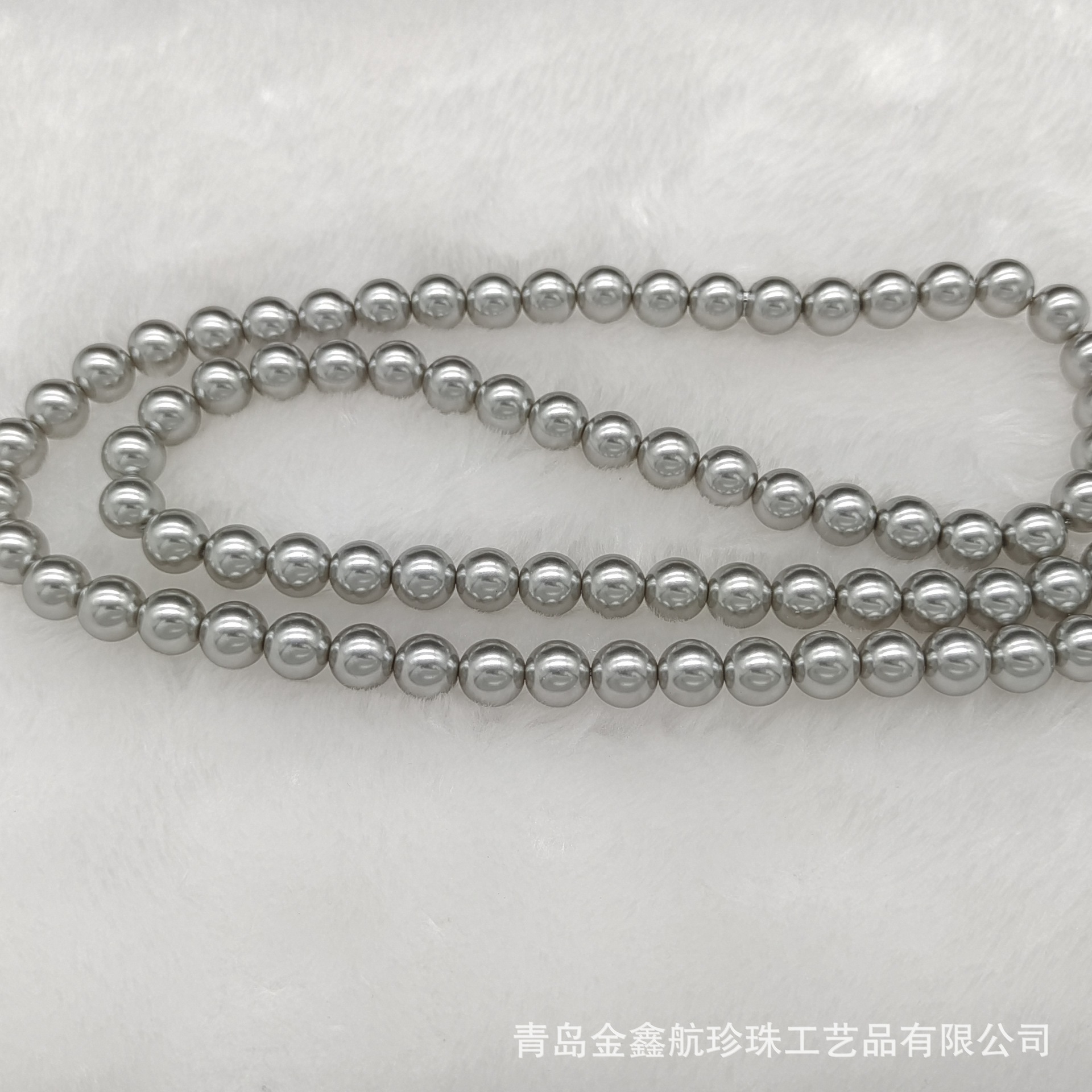 銀灰色616#水晶玻璃全孔珍珠 真多麻色串珠仿珍珠項鍊手鍊DIY配件