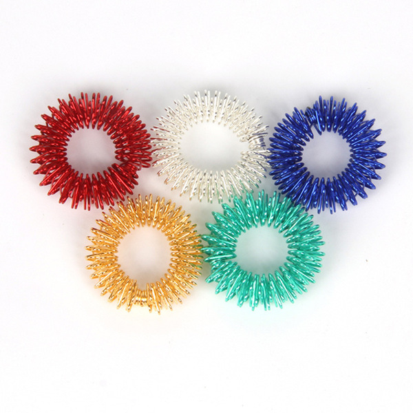 Mini spring decompression finger massage ring finger massager multi-color mini spring ring massage ring decompression play Image