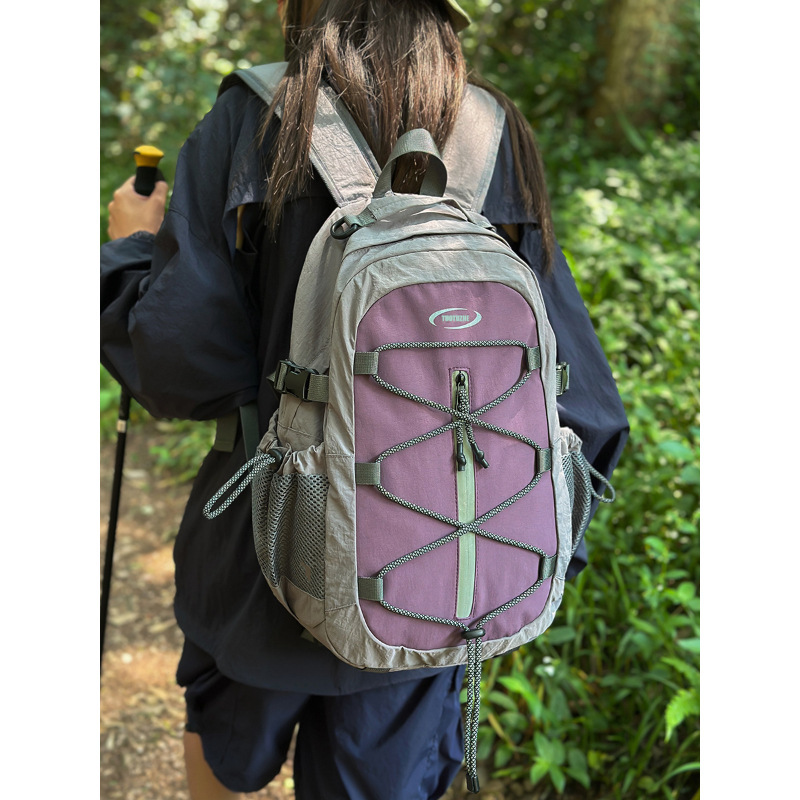 休闲双肩包女2025夏季新款大容量徒步运动登山包短途旅行背包男|undefined