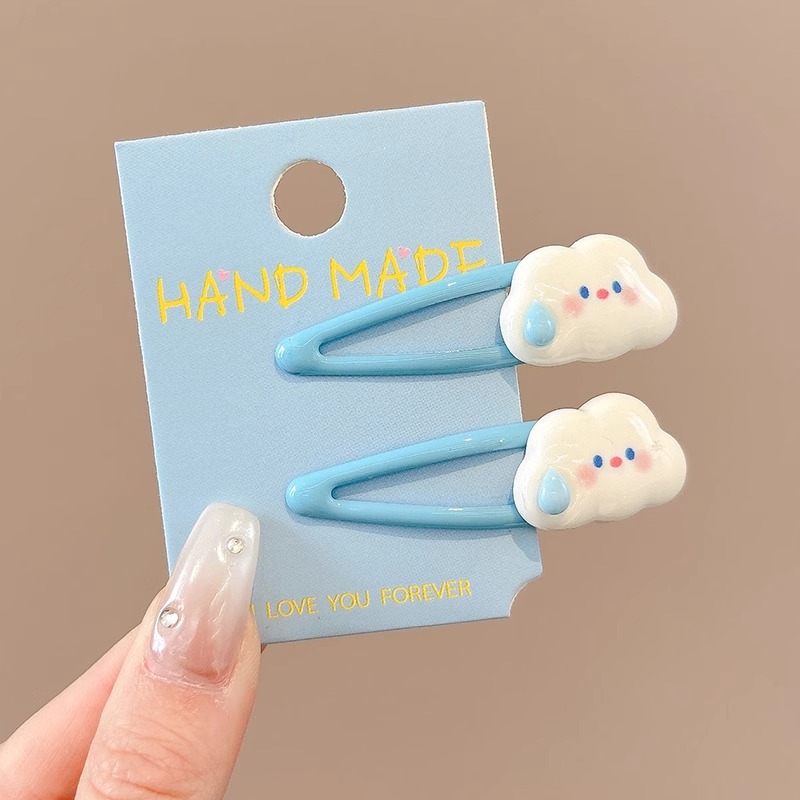 Klein azul rasgado cabello mar pinza de pelo lateral 2024 nuevo clip de alta gama tocado de frente de mujer clip de borde infantil