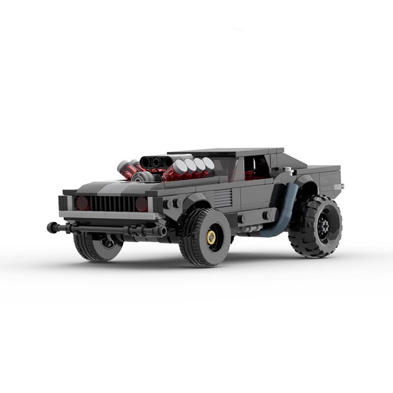 MOC building blocks compatible with Lego 70514 Dodge Challenger cyberpunk model speed Series 8 grid car