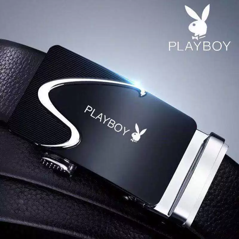 Кожаный ремень мужской Playboy, пряжка, высокие брюки