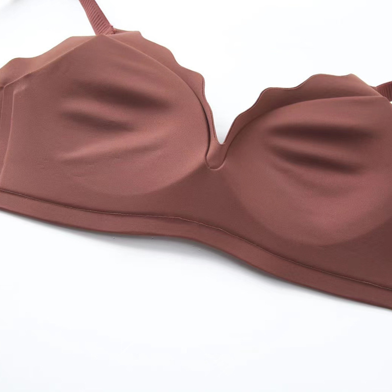 Ropa interior inalámbrica sin costuras de las mujeres empuja hacia arriba el pecho pequeño tira de jalea soporte suave tridimensional taza fija colección superior sujetador de mama