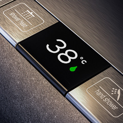 Full copper body piano button digital display constant temperature shower set Home smart digital display booster shower set