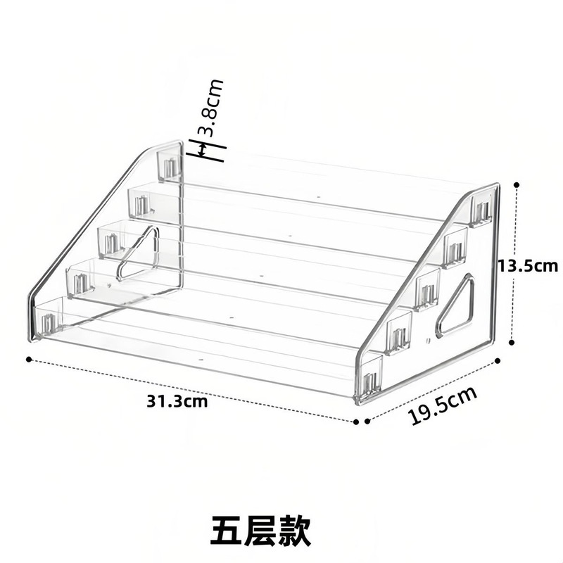 透明な階段の小さい置物の棚のバーの手は生放送して多機能の収納棚のアクリルの展示棚を陳列します。|undefined