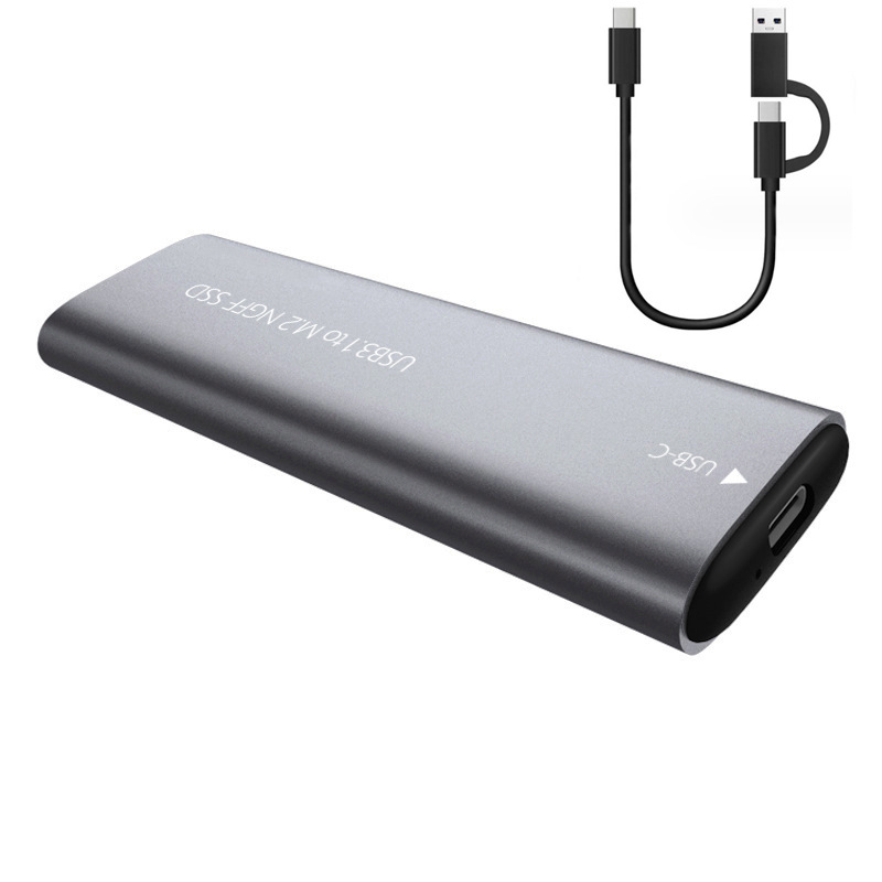 Caja de disco duro de estado sólido M.2 externa NVME/NGFF doble protocolo type-c3.2 portátil SSD caja de disco duro móvil