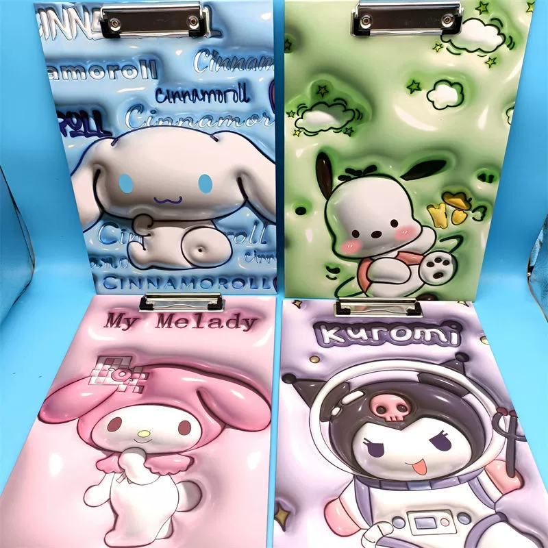 Новые файлы Rabu Blog, папка с мультяшным рисунком Sanrio для школьных принадлежностей, милый A4 держатель для бумаги/планшет с клипсой