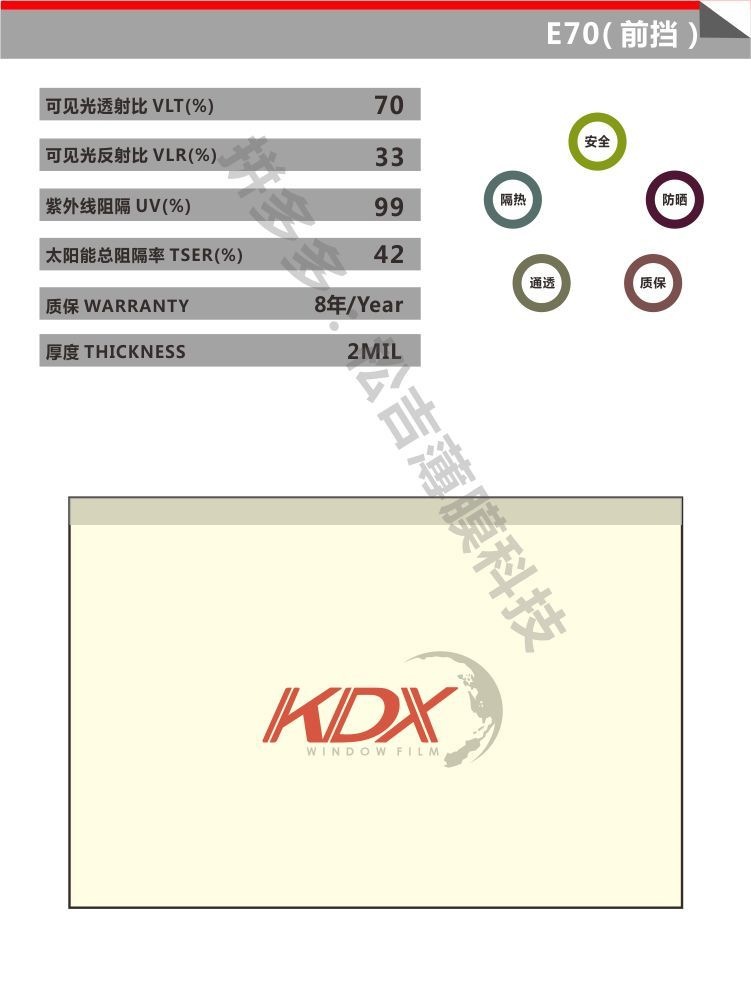 Kangdexin New Packaging Box Car Heat Insulation Solar Film Kangdexin Color Box Explosion-Proof Film Glass Film 30m Full Roll