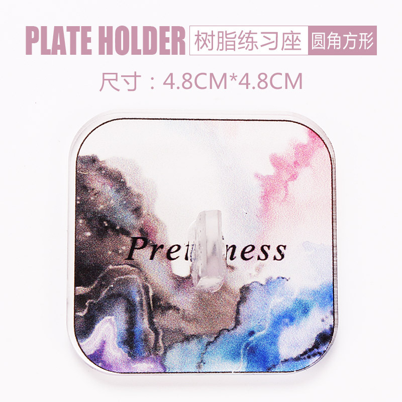 Nail nail pad holder base de la práctica de cristal de piedra de ágata borde redondo Shell pieza mariposa marbling pintado base de la práctica