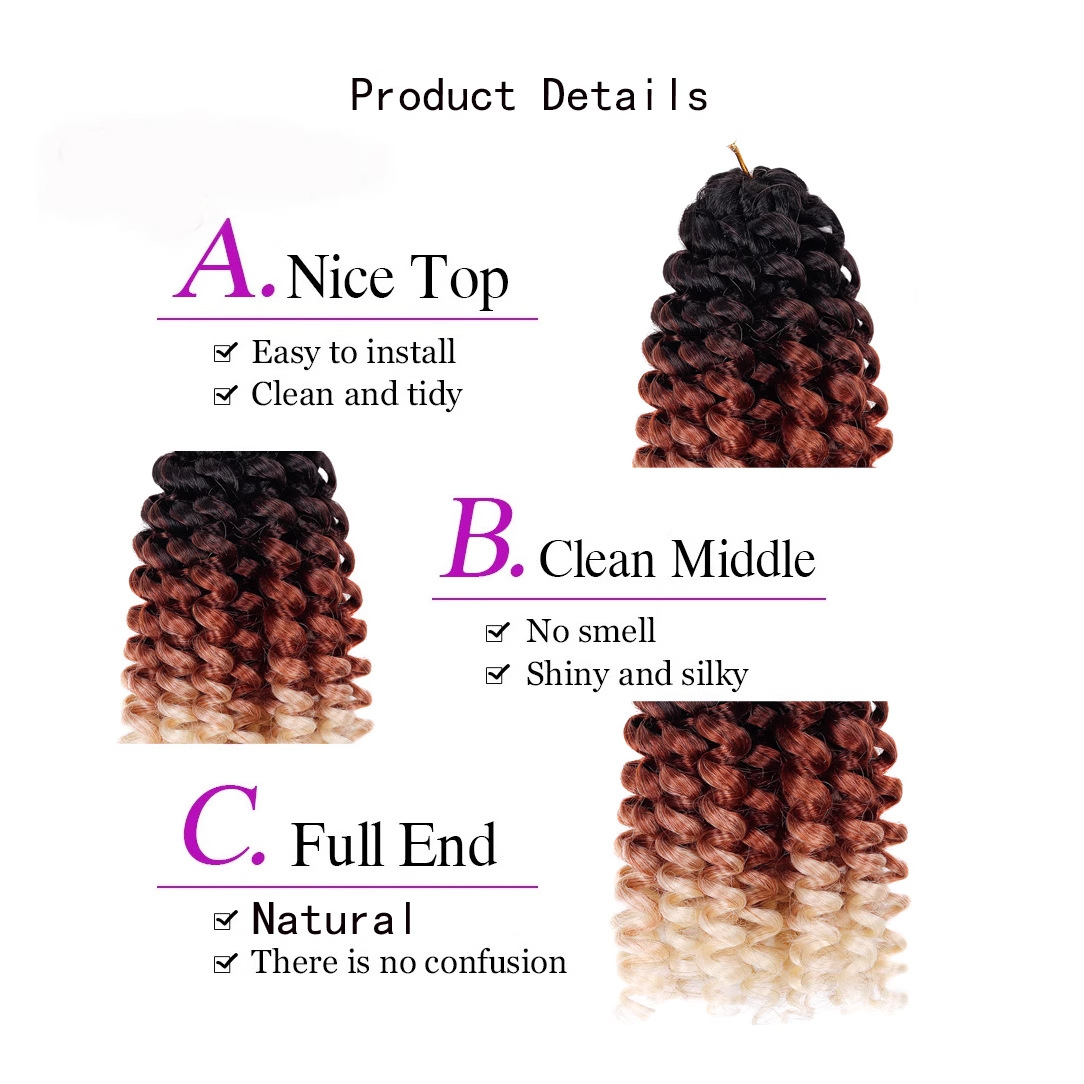 Extensiones de Cabello Crochet para Trenzas 20 Tiras de 8 Pulgadas Seda Sintética
