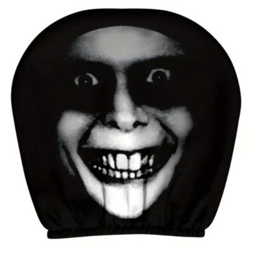 Black Skull Car Print Headrest Cover – Universal, Stretchy, Fun & Quirky Headgear