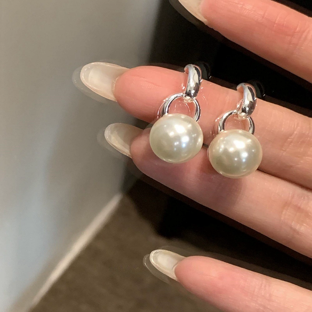 Earrings from pearl, small design ear clips, silver 925 sample