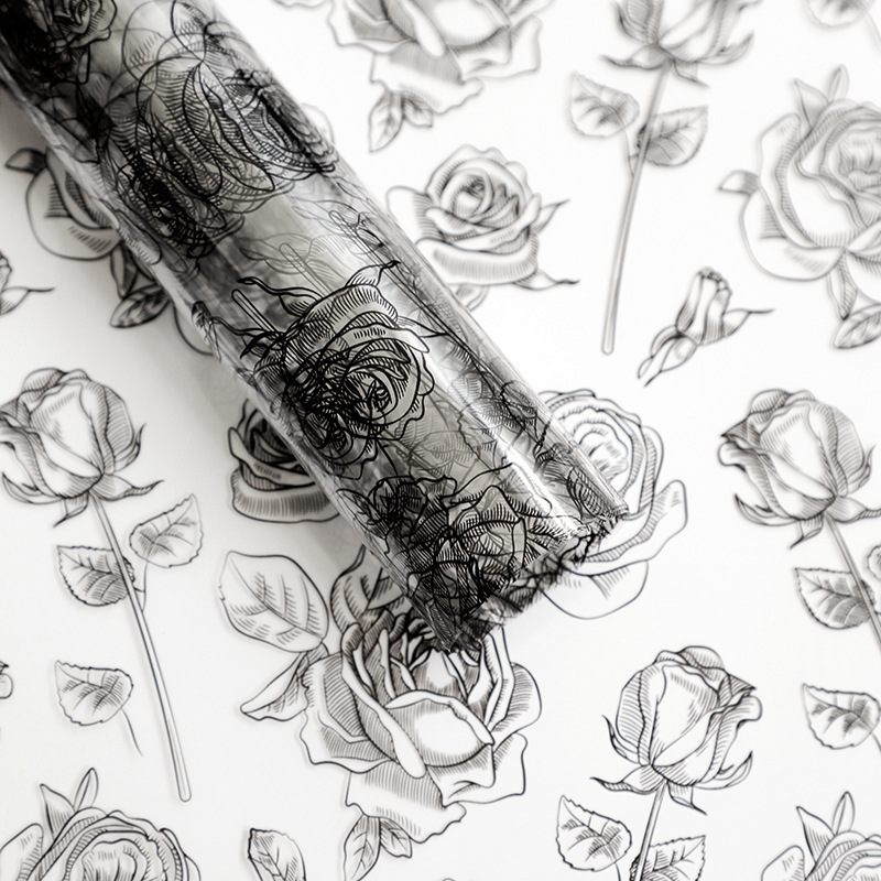 Huaxi rosa cristal OPP papel de embalaje de flores vidricola impresión transparente ramo de flores papel de embalaje de flores