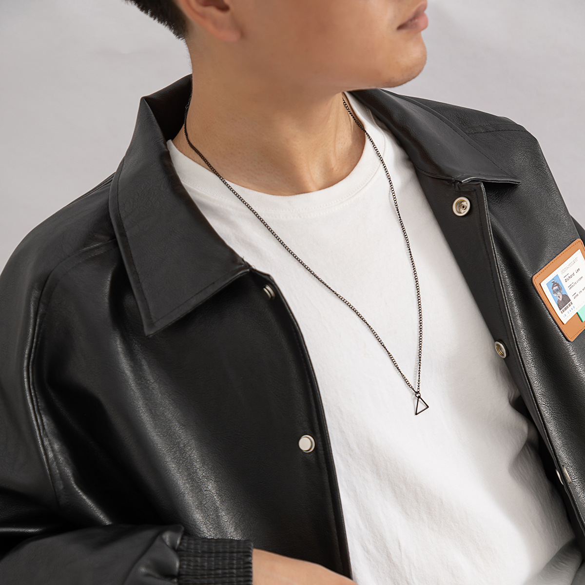 1 Piece Streetwear Triangle Iron Plating Menu0027S Pendant Necklace