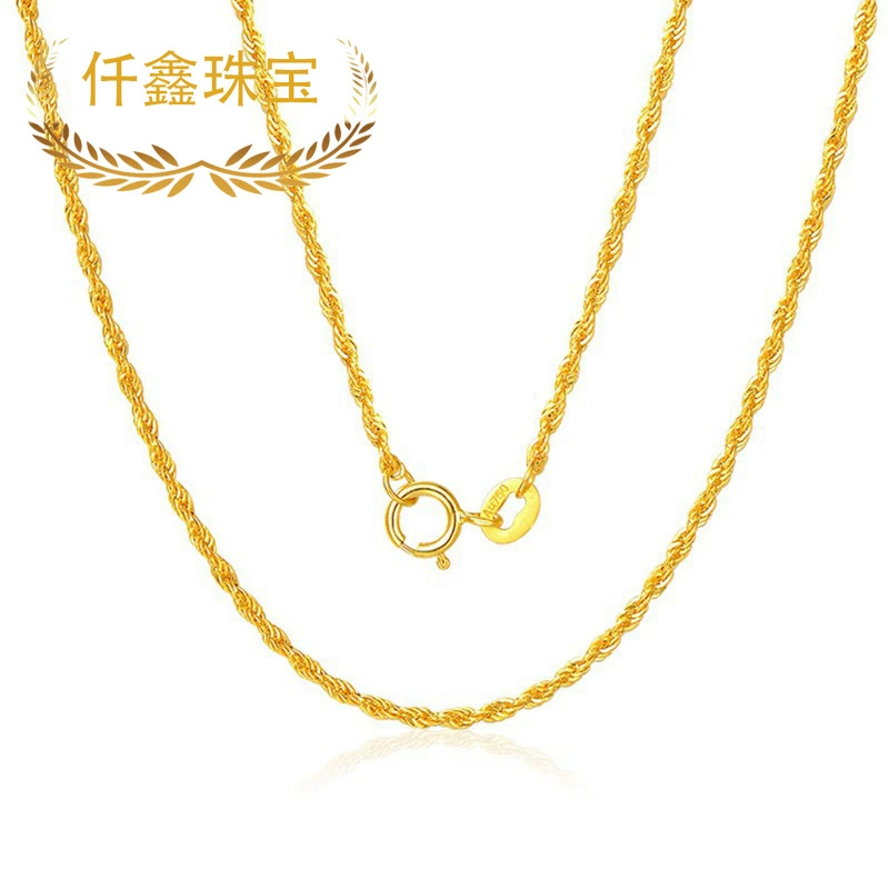 Qianxin ювелирные изделия 18K золотое ожерелье женское K золото AU750 цвет золото твист цепочка живая вода Бэй золото оптовая продажа
