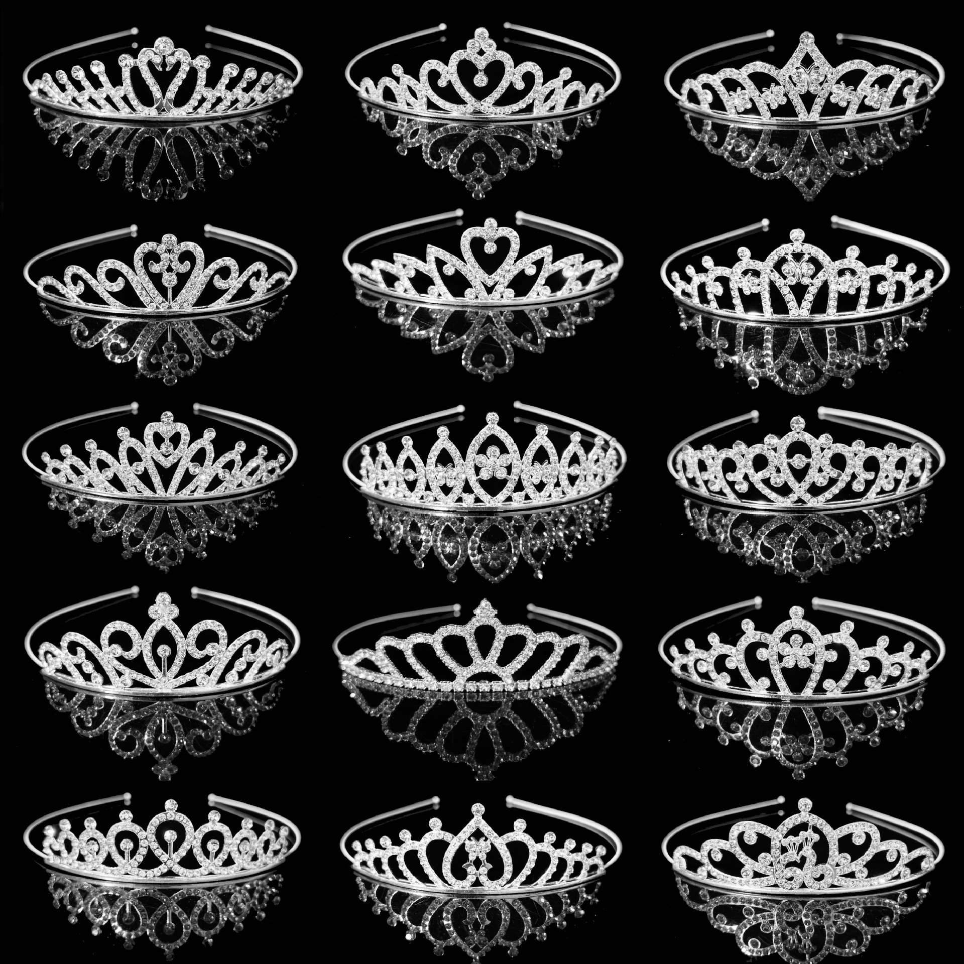 Niños corona tocado de cabello de adultos danza espectáculo de escenario de cristal de diamante niñas para anfitriones de bebés