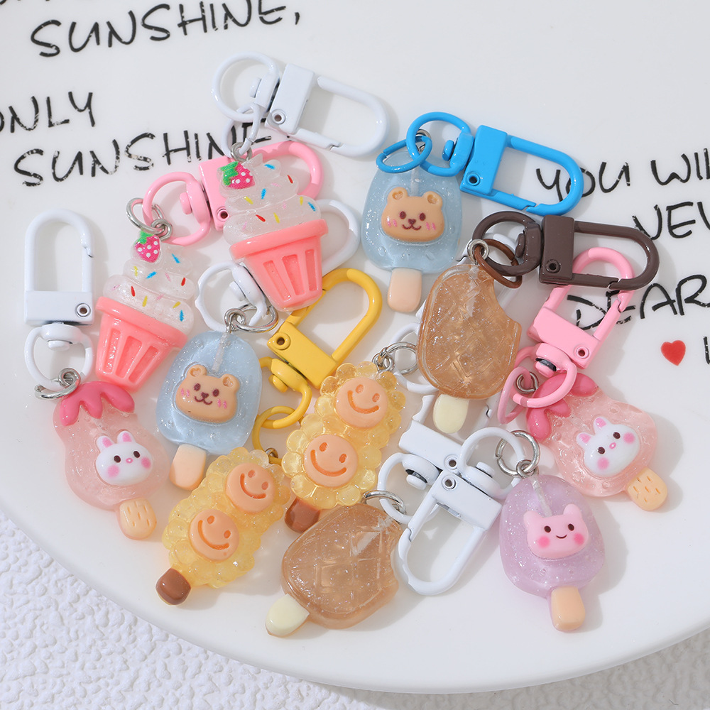 Original Popsicle helado colgante chica de dibujos animados corazón estudiante mochila adornos novias regalo ins colgante al por mayor