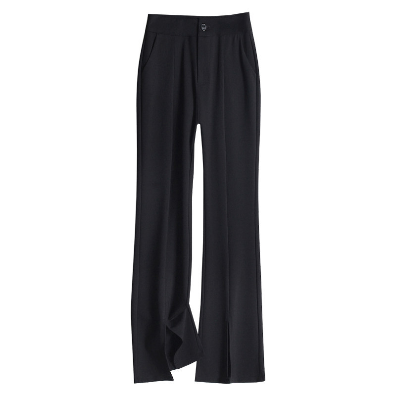 Split micro horn 2023 spring and autumn high waist loose slim suit mopping trousers casual wide leg pants a generation of hair