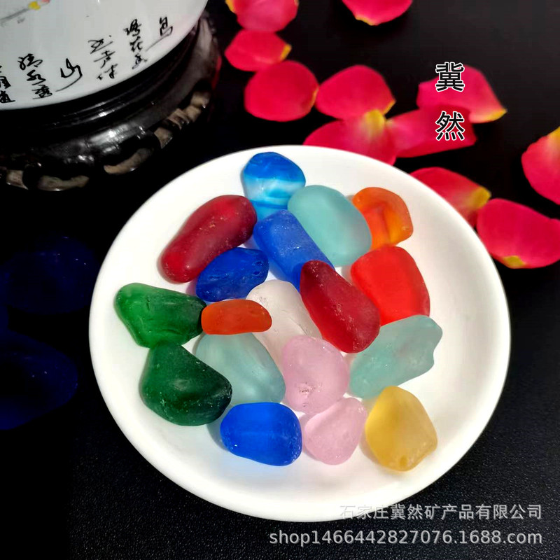 Sea Glass Stone, Glass Pebbles, Aquarium Landscaping, Micro-Landscape Decoration, Landscaping Stones, Pebbles, Colored Gravel, Sandstone