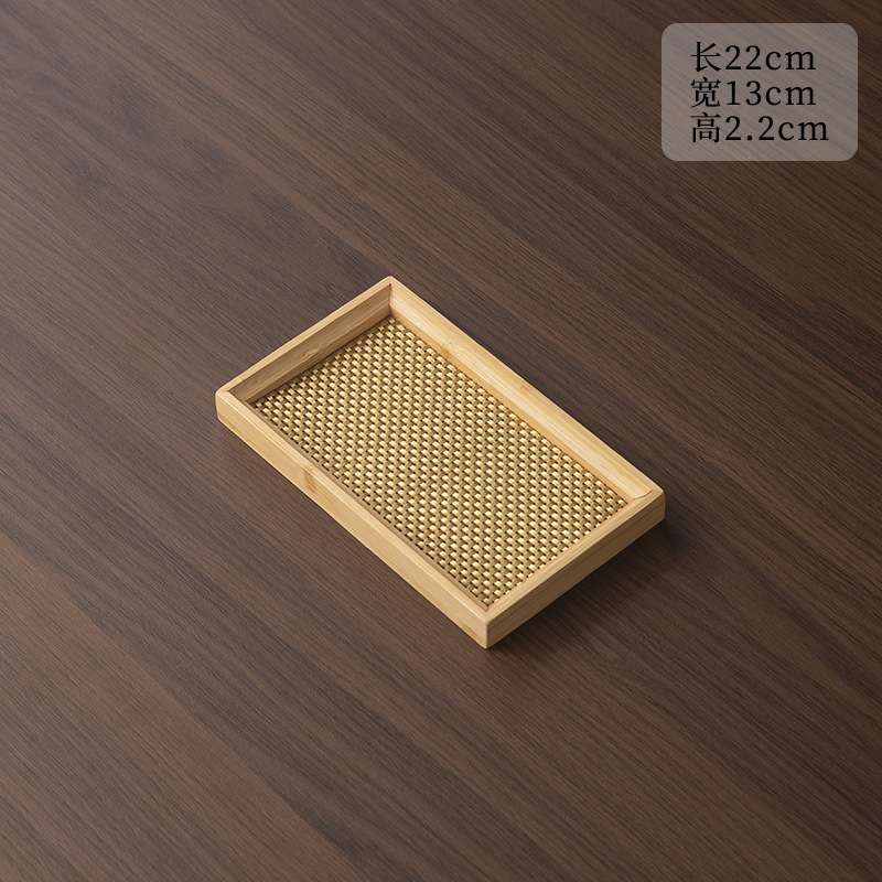 대나무색 직각접시 + 골드 플레이스매트 [22*13*2.5CM]