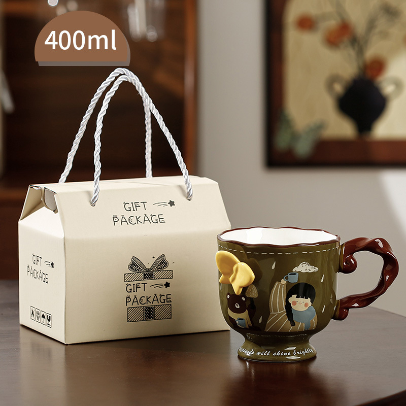 Taza de mariposa creativa Taza de cerámica de alta calidad Taza de café de recuerdo Taza de agua de oficina Taza de desayuno para el hogar