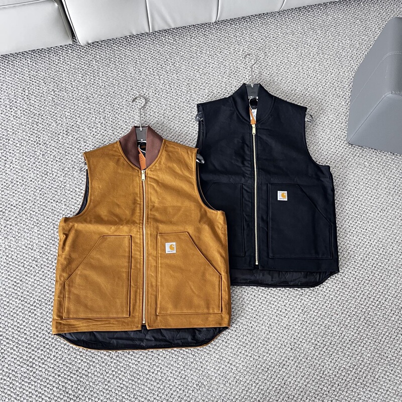 Car V01 Heavy-Duty Washed Thick Quilted Cotton Vest Diamond Thin Cotton Casual Simple Vintage Waistcoat Workwear Thickened