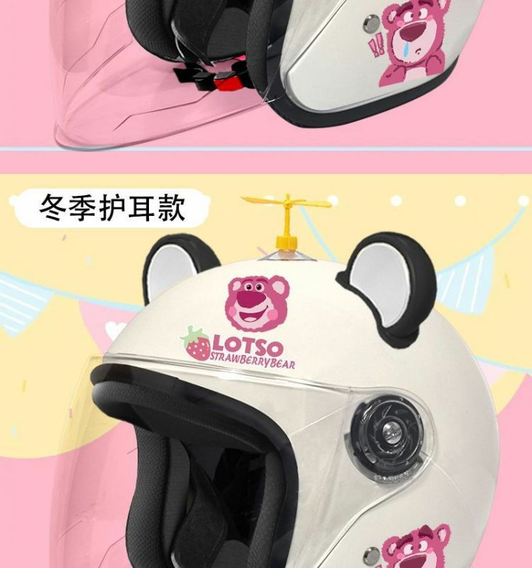 3C Half Helmet Electric Vehicle Helmet Women's Winter Earmuffs