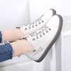 Demi-season leather sneakers, footwear, white shoes, 2021 collection, on elastic band