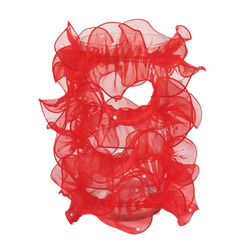 Fábrica de fiestas de flores al por mayor nuevos productos de color sólido perla envoltura flor flor flor florista hilo de malla de regalo hilo de decoración