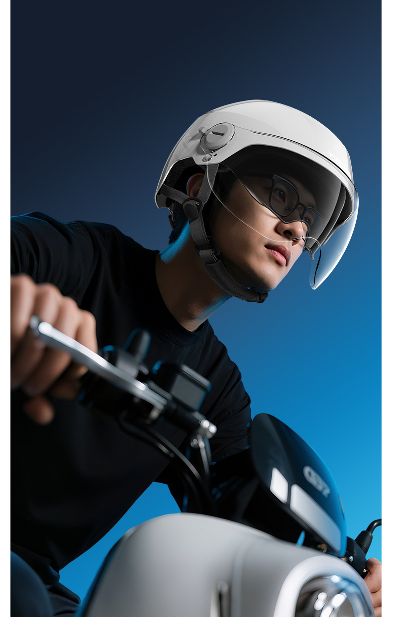 Yinglan Helmet Men's Electric Vehicle 3C Certified Summer Sun Protection Lightweight Double Mirror Women's Half Helmet Safety Motorcycle Cap