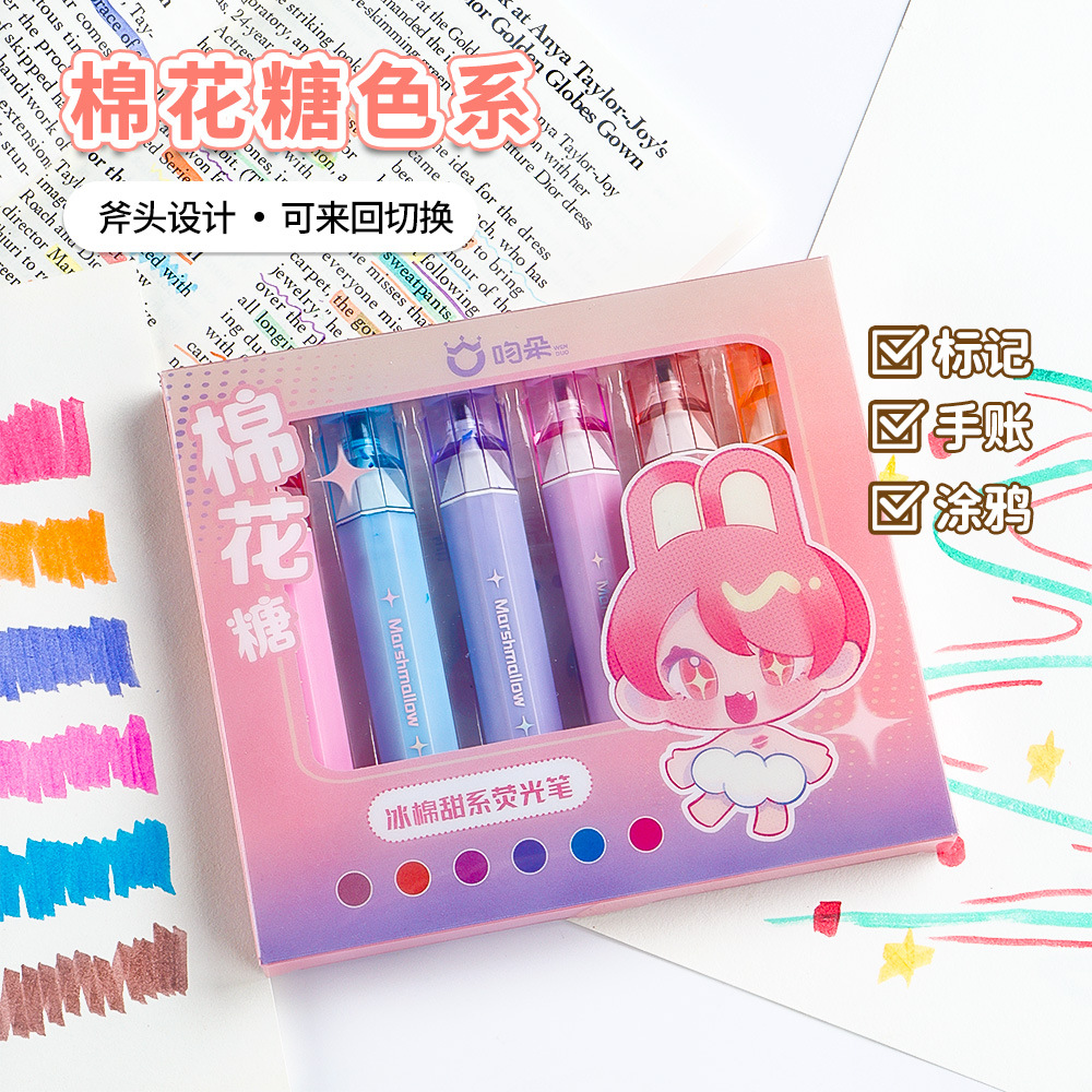 Multicolor dulce serie puntero de resaltador para estudiantes de alto valor de protección de los ojos puntero de marca clave de una sola cabeza puntero de graffiti