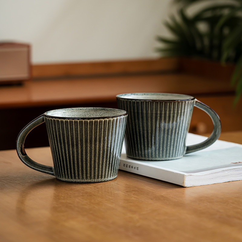 Retro hacer el horno viejo taza de cerámica casera taza de agua taza de café vertical taza de desayuno taza de leche