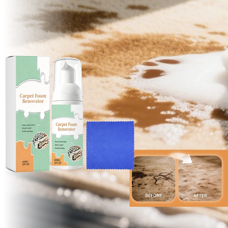 Carpet foam cleaner, mousse-like dense foam, gentle on surfaces, stain remover, household dry cleaning and wiping kit Carpet foam cleaner, mousse-like dense foam, gentle on surfaces, stain remover, household dry cleaning and wiping kit