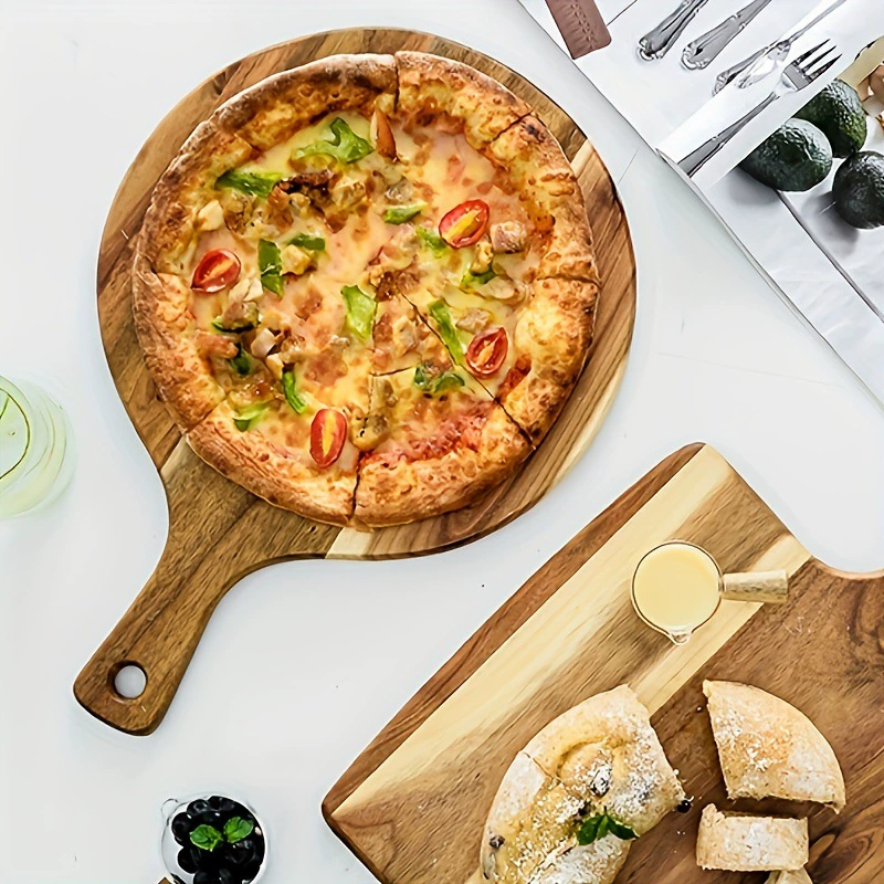 Доска для пиццы из акации с ручкой подвесной разделочная японская кухонная доска дом хлеб фрукты