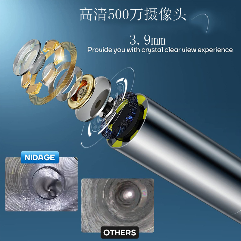 4.3 inch HD screen endoscope automatic repair industrial pipe sewer probe waterproof camera 3.9mm