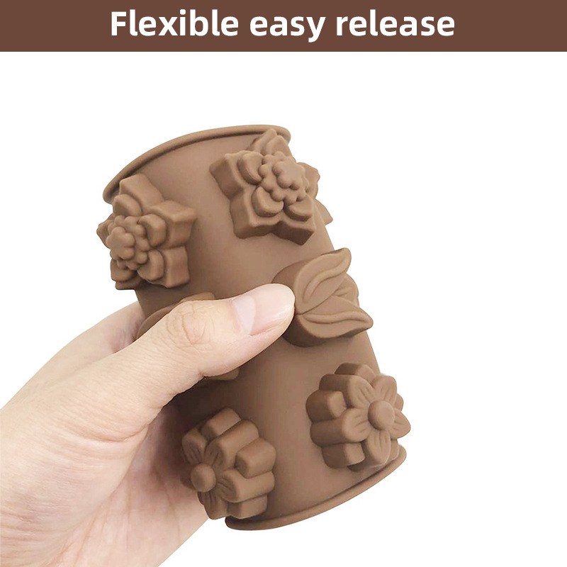 Molde de silicona de grado alimenticio para chocolate, molde DIY para dulces de tulipán, barra energética, molde de chocolate Dubai