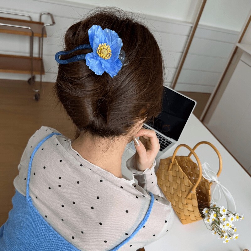 夏の花のヘアピン、サイドクリップ、耳後ろのヘアピン、女性用新作ヘアアクセサリー、造花ヘアアクセサリー、海辺のヘアアクセサリー|undefined
