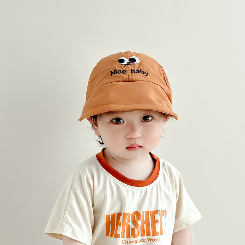 ins sombrero para bebés de verano letras delgadas bordadas gorra de lengua de goma suave 0 - 1 años de bebé sombrero de béisbol de secado rápido protector solar